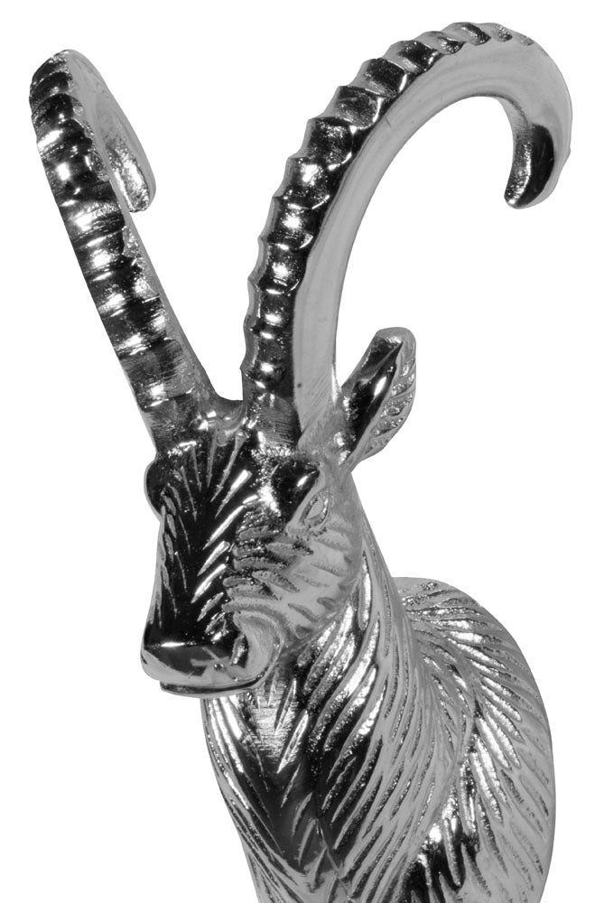 Deko Steinbock Kleiderhaken aus Aluminium 25x9cm