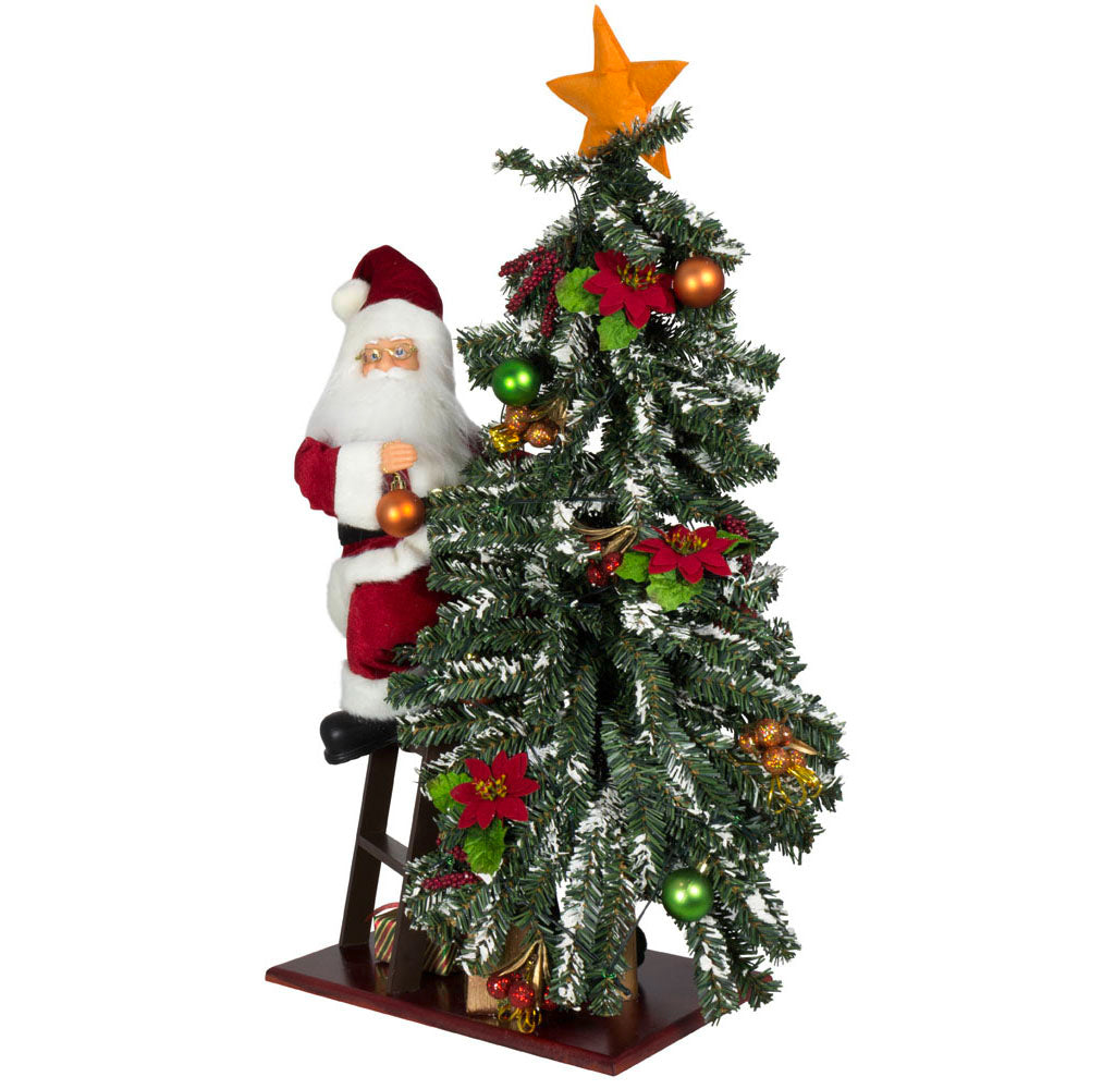 Weihnachtsmann 80cm mit Baum und LED