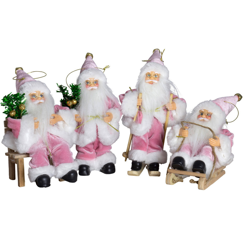 Weihnachtsmann 18cm, 4er Set, 4 Designs