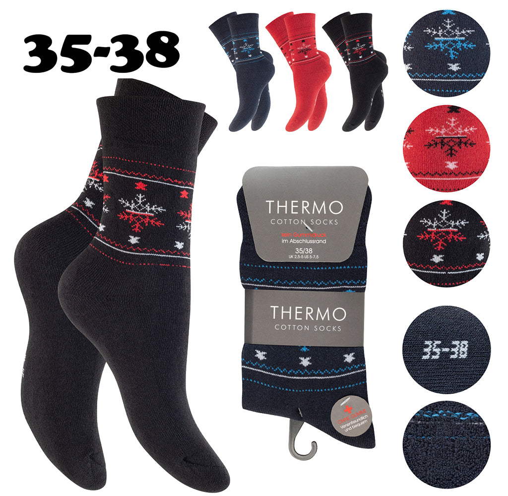 6 Paar Thermo Baumwollsocken für Damen