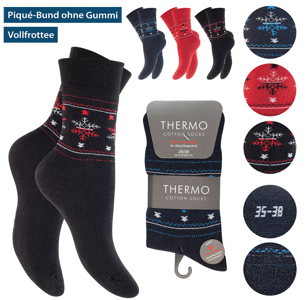 6 Paar Thermo Baumwollsocken für Damen