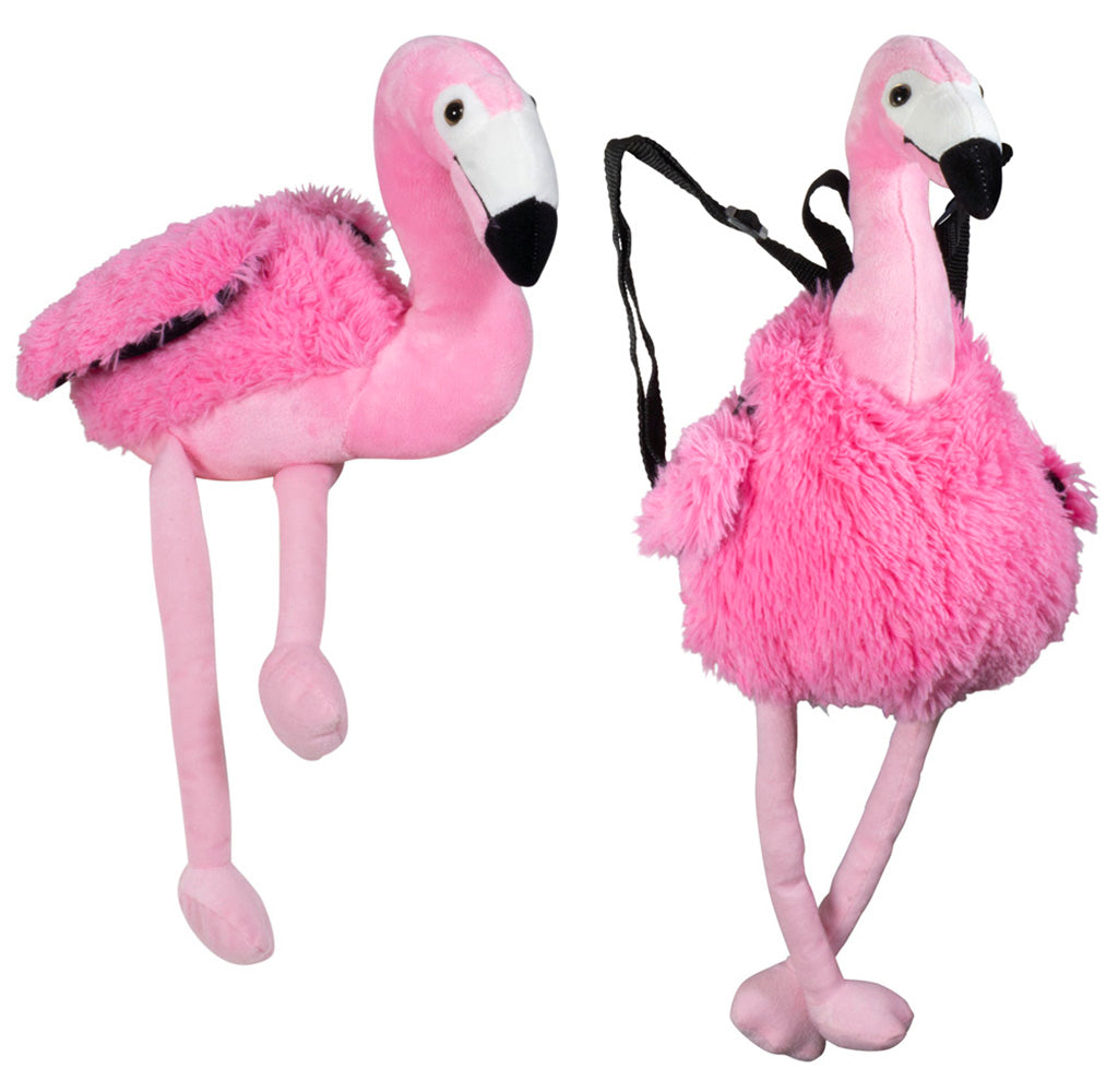 Plüschtier und Rucksack Flamingo