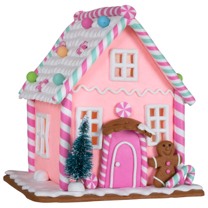 LED Lebkuchenhaus 15cm rosa