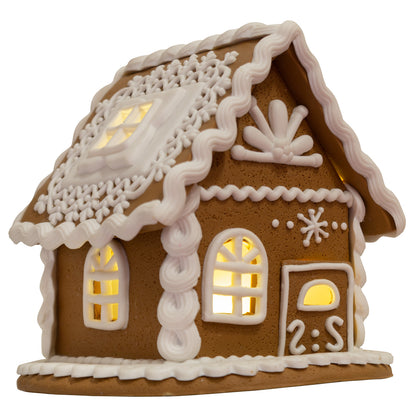 LED Lebkuchenhaus 13cm braun